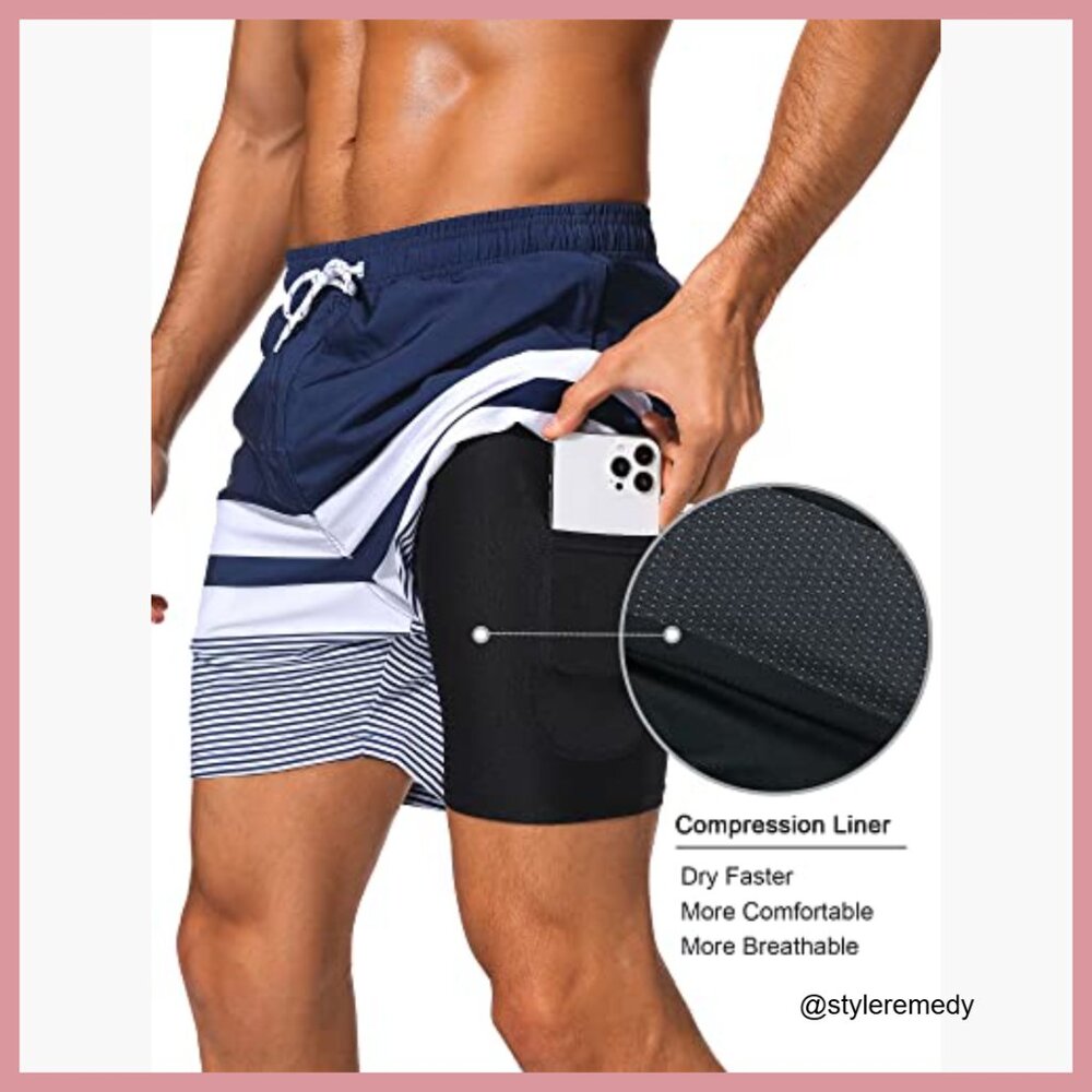 Compression Liner Swim Trunks Quick Dry With Zipp… - image 3